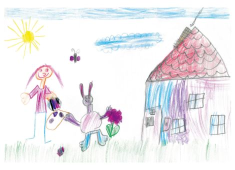 Ein niedlicher Osterhase ist auf diesem Bild unterwegs. Maike (6 Jahre) aus Tann/Rhön stimmt uns mit diesem wunderbaren Bild auf Ostern ein. 