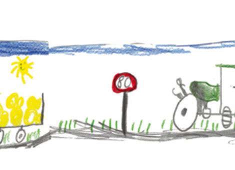Diese beiden tollen Traktoren mit Anhänger hat Maximilian (7 Jahre) aus Flieden für die Kinderseite gemalt – ein sehr gelungenes Kunstwerk!