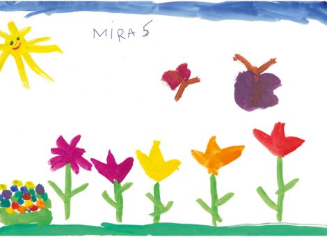 Sehr gefallen hat uns auch dieses Bild von Mira (5 Jahre) aus Neukirchen-Hauptschwenda. Sie stimmt uns damit schon auf den Frühling und das kommende Osterfest ein.