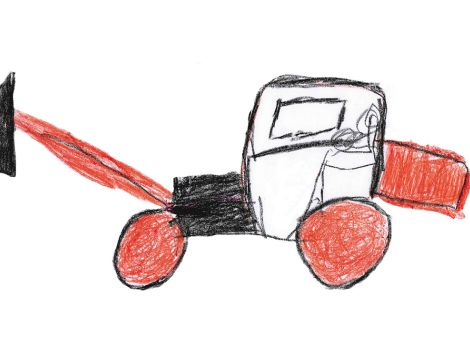 Niklas (4 Jahre) aus Twistetal-Elleringhausen ist der jüngere Bruder von Jannis und Lukas. Er hat diesen sehr schönen Traktor mit Frontlader für die Kinderseite gemalt.
