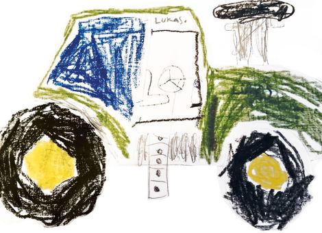 Lukas (6 Jahre) aus Burgwald-Ernsthausen hat diesen wunderbaren Traktor für die Kinderseite gemalt.